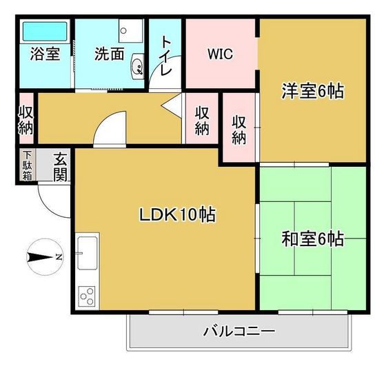 岡山県岡山市南区福田（アパート）の賃貸物件の間取り