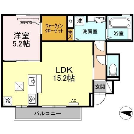 松山市南斎院町のアパートの間取り