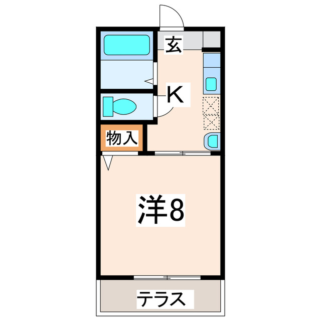 熊本市中央区帯山のアパートの間取り