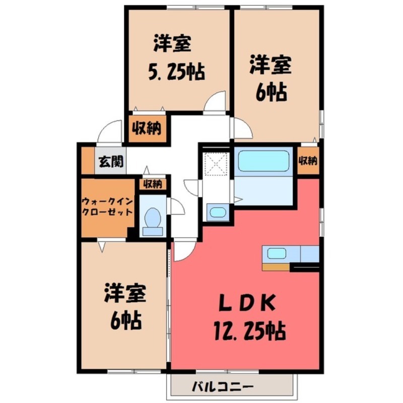 古河市旭町のアパートの間取り