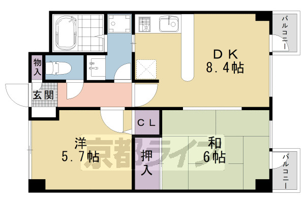 サンフローラ三条大宮の間取り