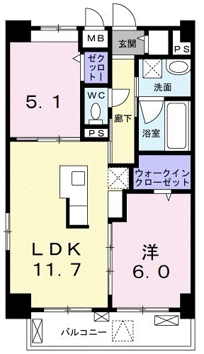 【ミルト熊野の間取り】