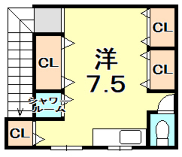 神戸市灘区天城通のアパートの間取り