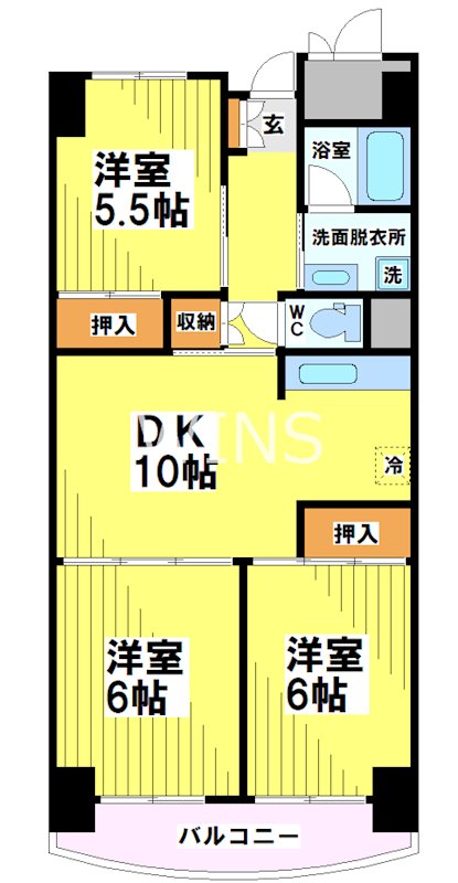 福岡市東区香椎浜のマンションの間取り