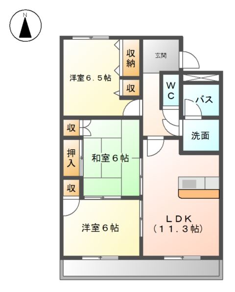 サンティアラＡの間取り