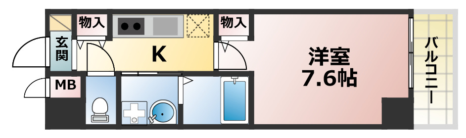 神戸市灘区岩屋北町のマンションの間取り