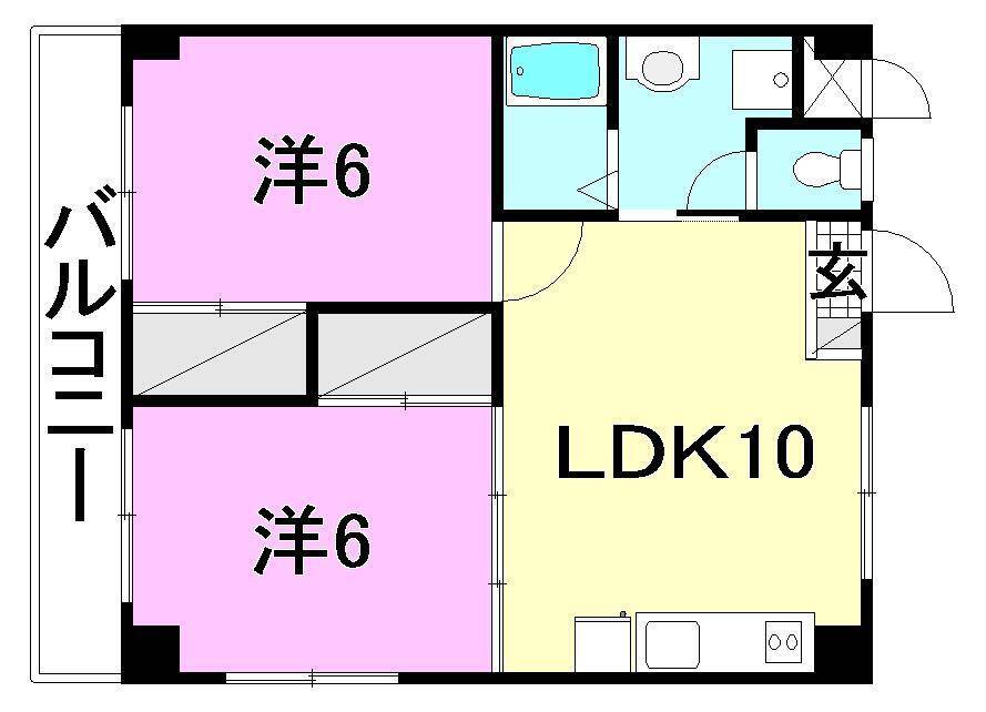 松山市太山寺町のマンションの間取り