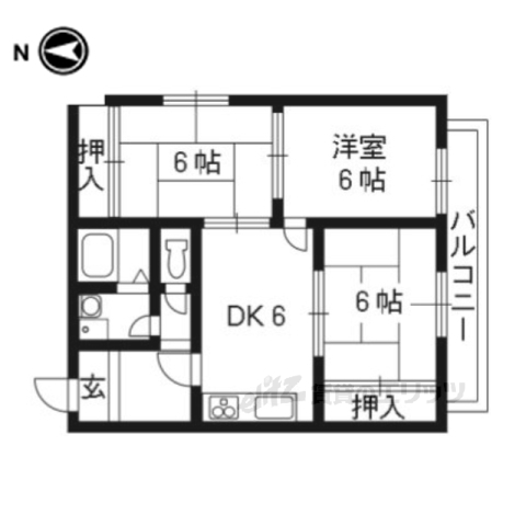 京都市左京区北白川堂ノ前町のマンションの間取り