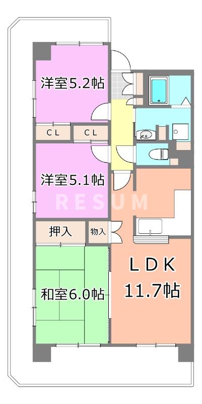 千葉市美浜区高洲のマンションの間取り