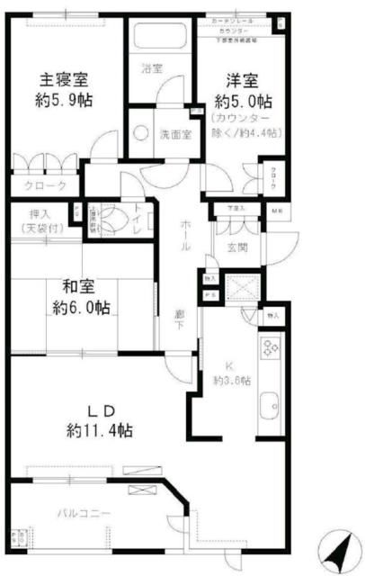 【千葉市美浜区打瀬のマンションの間取り】