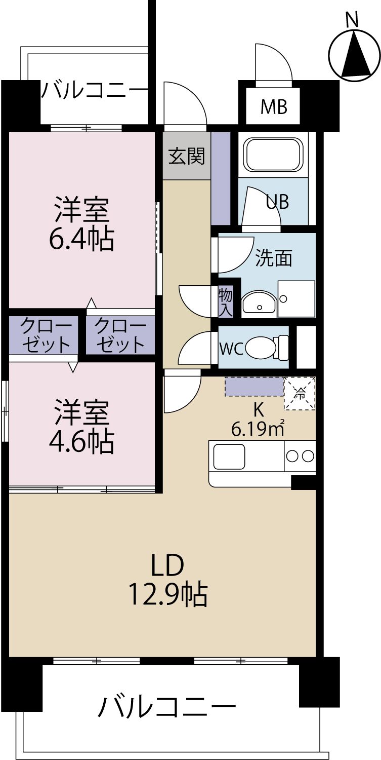 【福岡市西区姪の浜のマンションの間取り】