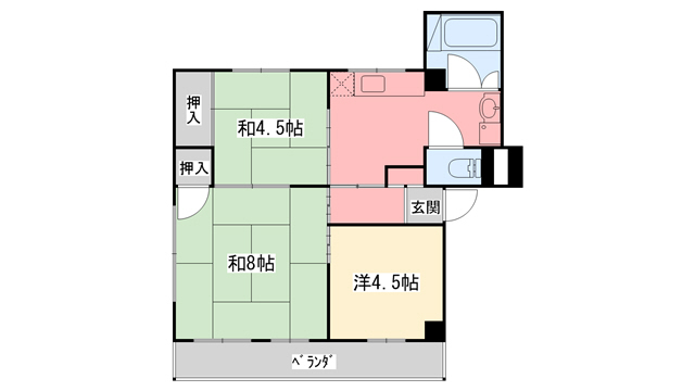 芦屋市大原町のマンションの間取り