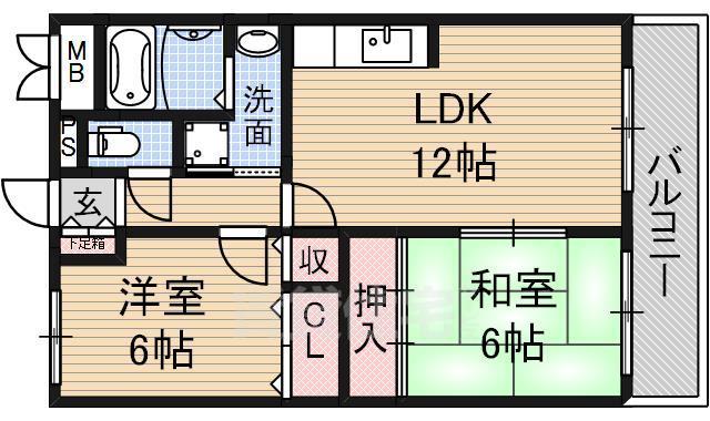 堺市堺区鉄砲町のマンションの間取り