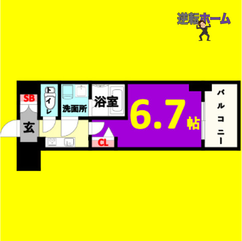 名古屋市熱田区大宝のマンションの間取り