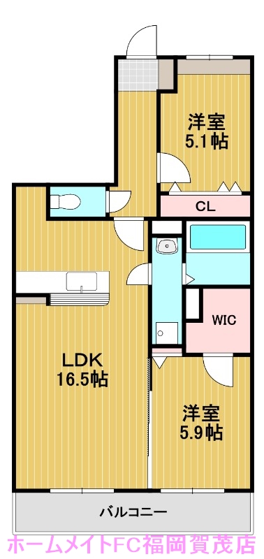 福岡市早良区次郎丸のマンションの間取り