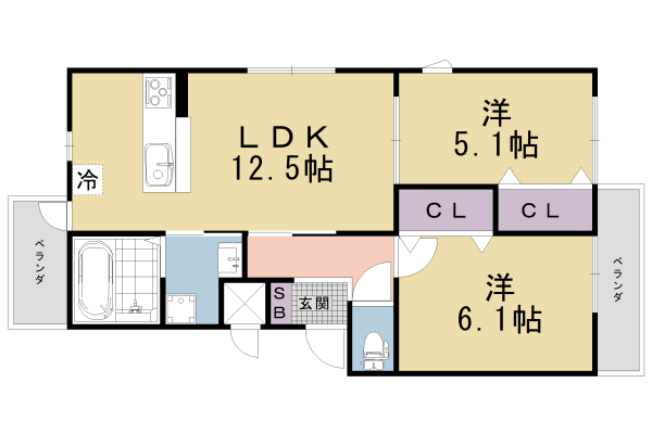 京都市伏見区深草寺内町のアパートの間取り