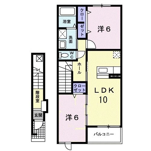 瀬戸内市長船町服部のアパートの間取り