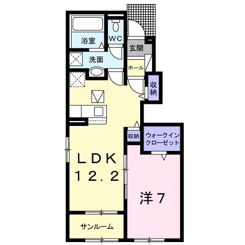 中津川市千旦林のアパートの間取り