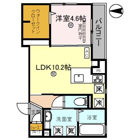 和歌山市杉ノ馬場のアパートの間取り