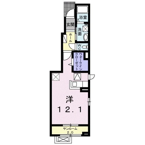 鯖江市水落町のアパートの間取り