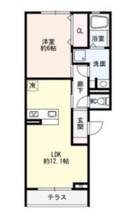 知立市山町のアパートの間取り