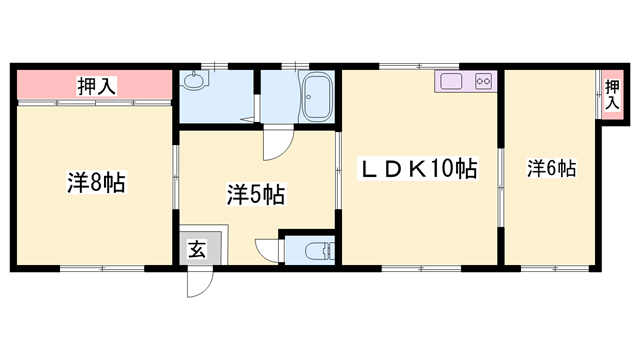 加古郡播磨町東野添のアパートの間取り