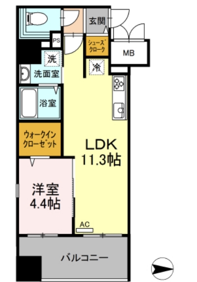 台東区三筋のマンションの間取り