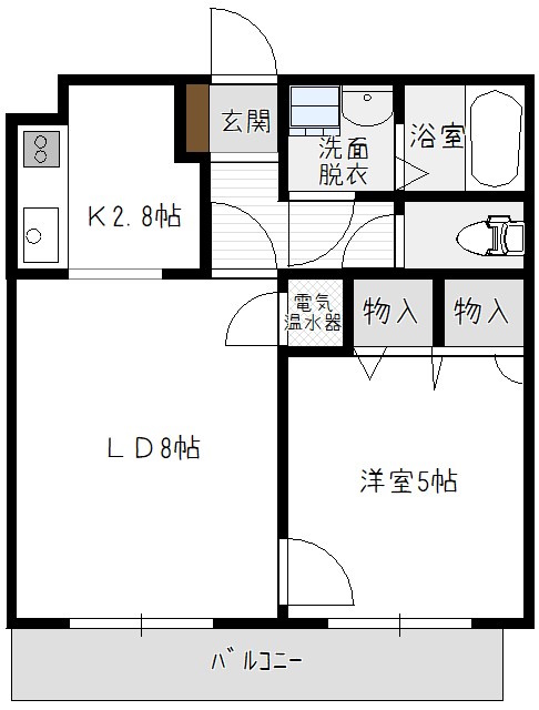 新潟市北区新崎のマンションの間取り