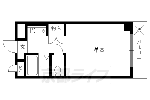 京都市上京区若宮竪町のマンションの間取り