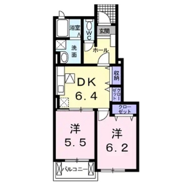 佐久市平塚のアパートの間取り