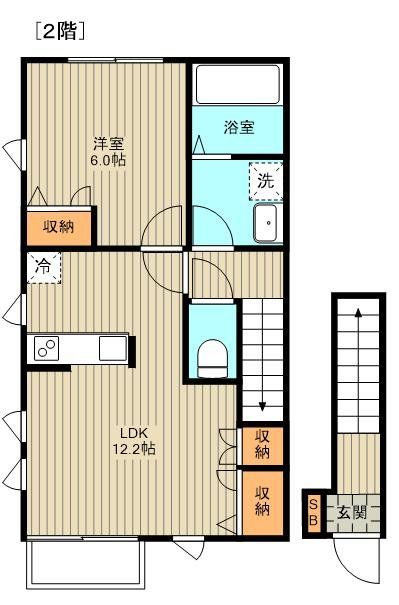 世田谷区喜多見のアパートの間取り