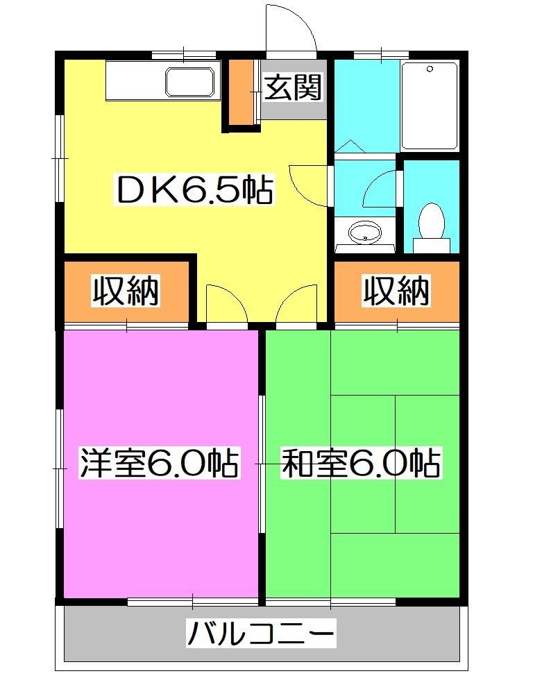 【所沢市大字上安松のアパートの間取り】