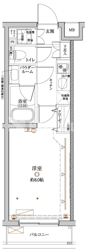 【目黒区平町のマンションの間取り】