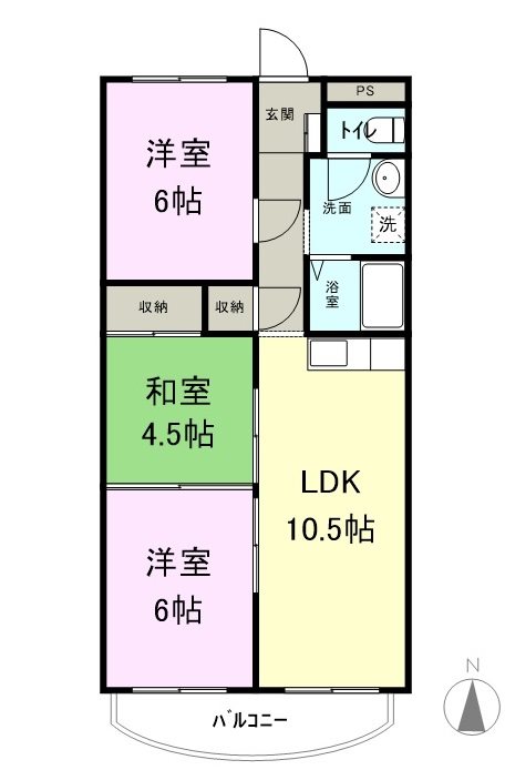 松本市清水のマンションの間取り