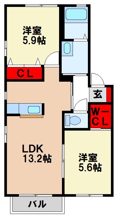 パープルコート塩浸Ａの間取り