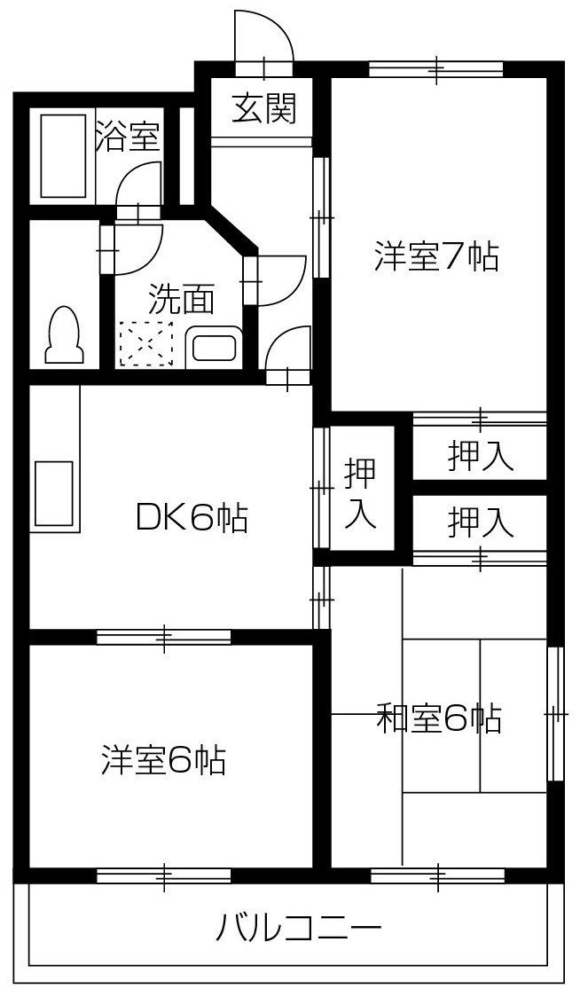 板野郡藍住町徳命のマンションの間取り