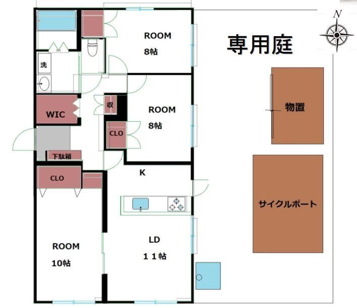 川崎市中原区今井上町のマンションの間取り