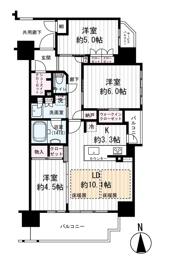 リビオ ザ 烏ヶ辻の間取り写真