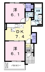 福山市加茂町大字下加茂のアパートの間取り