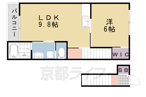 京都市西京区山田北山田町のアパートの間取り