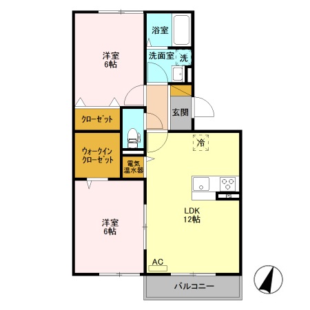 エルスリーモナミ　302の間取り