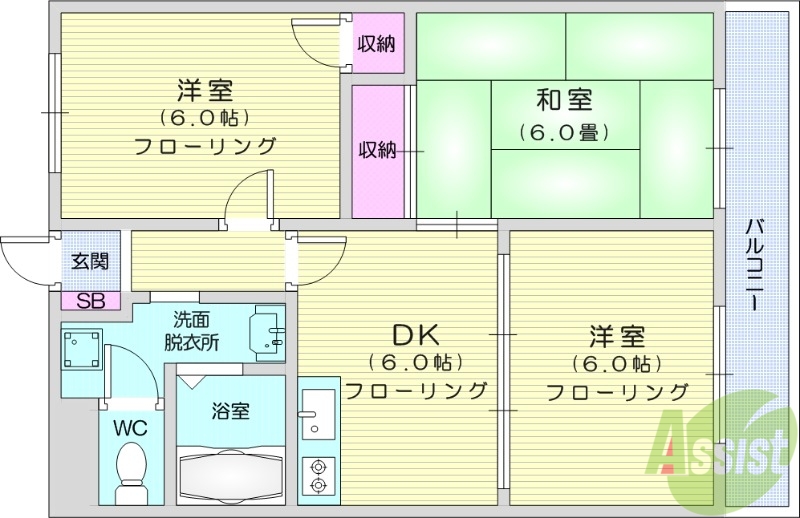 クオリティーハイム協栄D棟の間取り