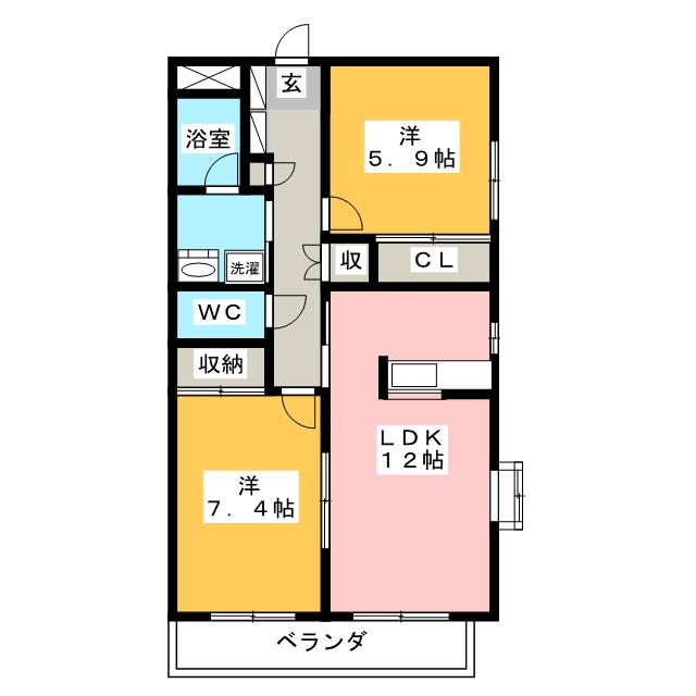 ヴェルドミ－ル五和IIの間取り