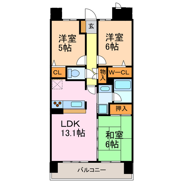 ダイアパレス徳重602の間取り