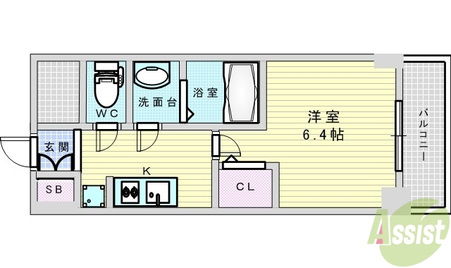 大阪市淀川区東三国のマンションの間取り