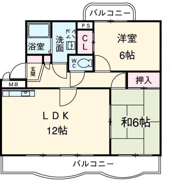 掛川市上西郷のマンションの間取り