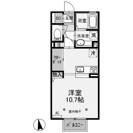 古河市東牛谷のアパートの間取り