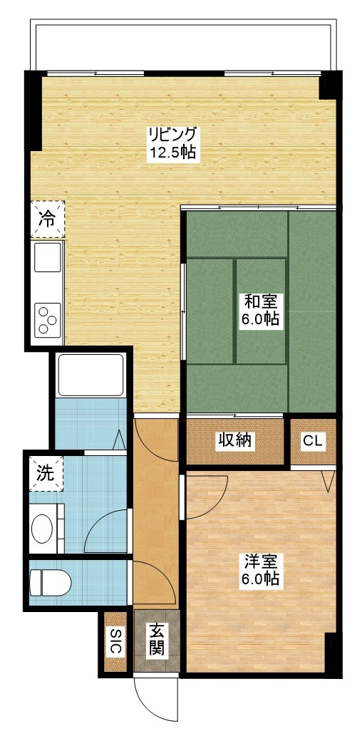 長崎市弥生町のマンションの間取り