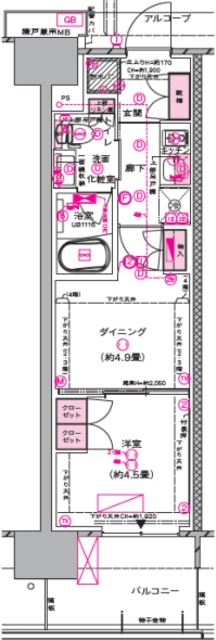 プラウド川越の間取り