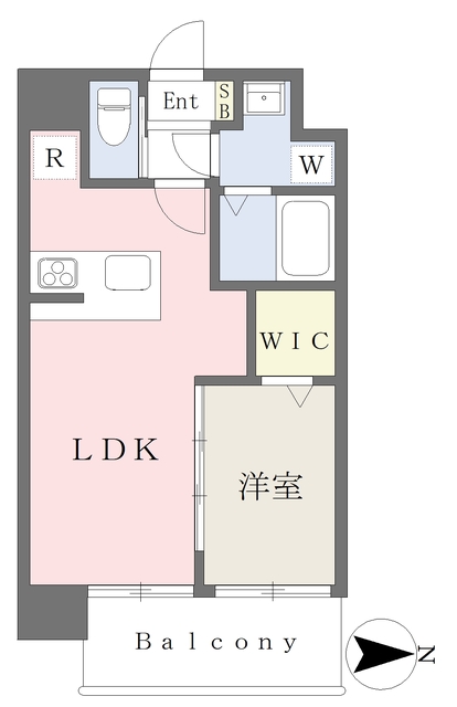 松山市北立花町のマンションの間取り